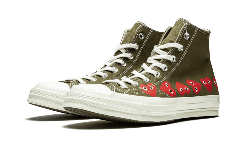 Converse Chuck Taylor All-Star 70s Hi Comme des Garcons Play Multi-Heart Green - 162973C