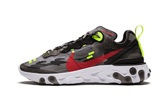 Nike React Element 87 Medium Olive Volt Crimson Tiger Camo - CJ4988-200