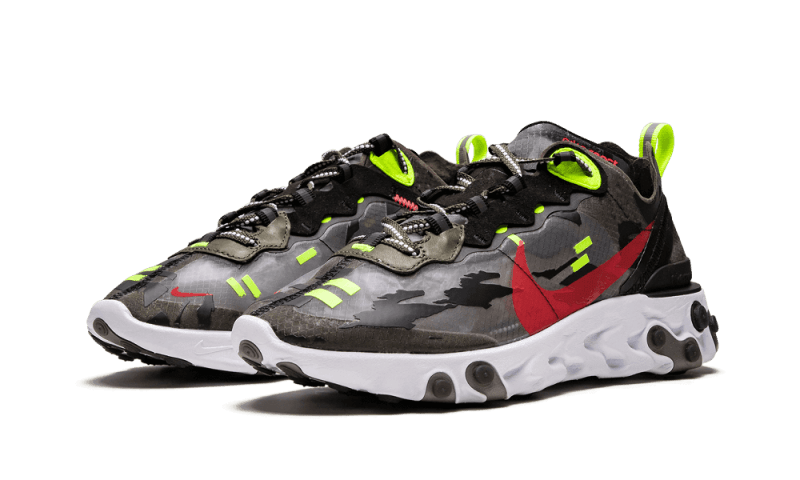 Nike React Element 87 Medium Olive Volt Crimson Tiger Camo - CJ4988-200